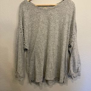 Soft Beaded Gray Sweater
